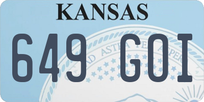 KS license plate 649GOI