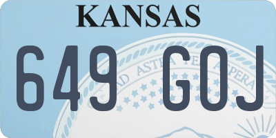 KS license plate 649GOJ
