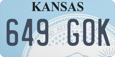 KS license plate 649GOK