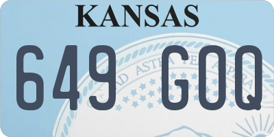 KS license plate 649GOQ