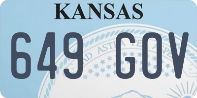 KS license plate 649GOV