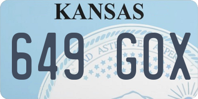 KS license plate 649GOX
