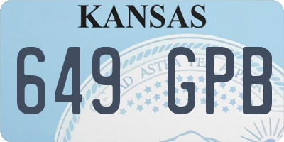 KS license plate 649GPB