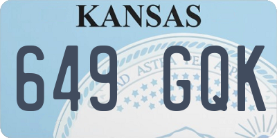 KS license plate 649GQK