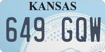 KS license plate 649GQW
