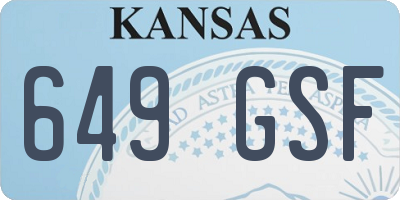 KS license plate 649GSF