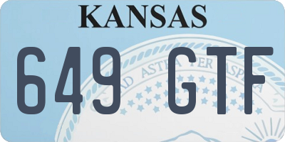 KS license plate 649GTF