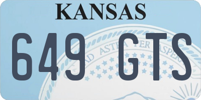 KS license plate 649GTS