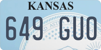 KS license plate 649GUO