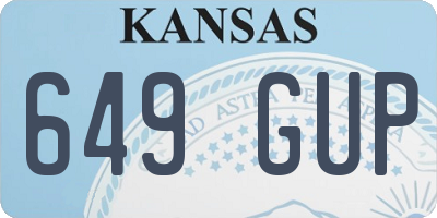 KS license plate 649GUP