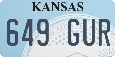 KS license plate 649GUR