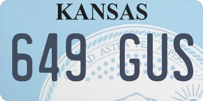 KS license plate 649GUS