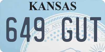 KS license plate 649GUT