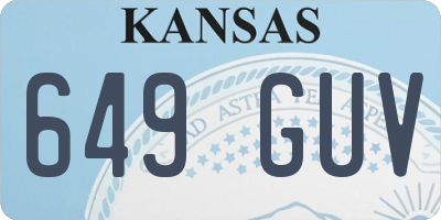 KS license plate 649GUV
