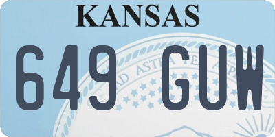 KS license plate 649GUW