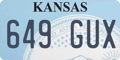 KS license plate 649GUX
