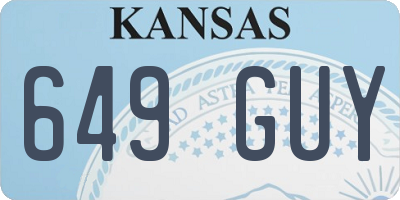 KS license plate 649GUY