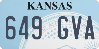 KS license plate 649GVA
