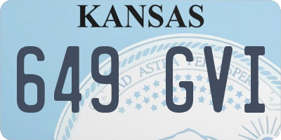 KS license plate 649GVI