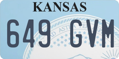 KS license plate 649GVM