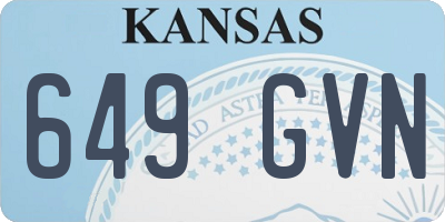 KS license plate 649GVN