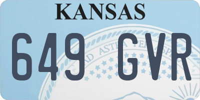 KS license plate 649GVR