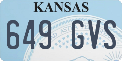 KS license plate 649GVS