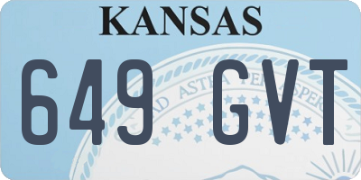 KS license plate 649GVT