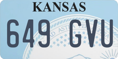 KS license plate 649GVU