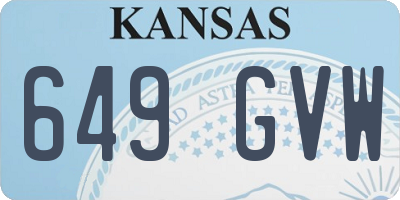 KS license plate 649GVW