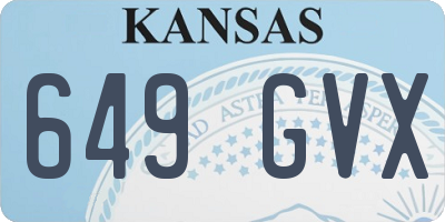 KS license plate 649GVX