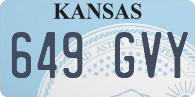 KS license plate 649GVY