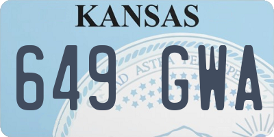 KS license plate 649GWA