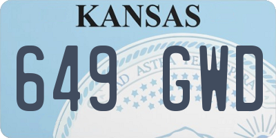 KS license plate 649GWD