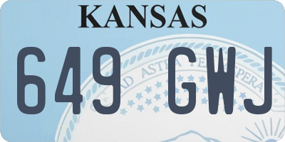 KS license plate 649GWJ