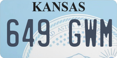 KS license plate 649GWM