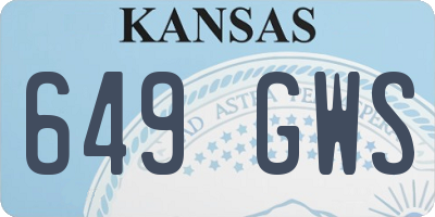 KS license plate 649GWS
