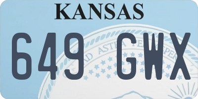 KS license plate 649GWX