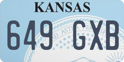 KS license plate 649GXB