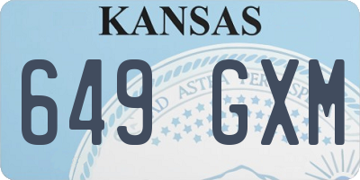 KS license plate 649GXM