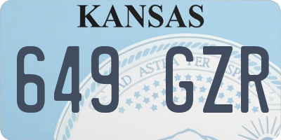 KS license plate 649GZR