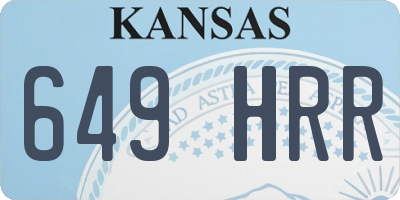 KS license plate 649HRR