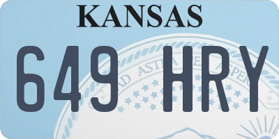 KS license plate 649HRY