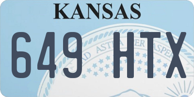KS license plate 649HTX