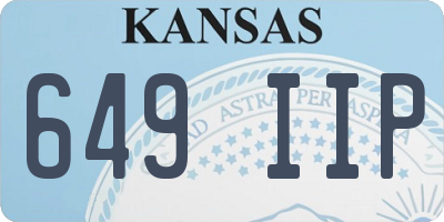 KS license plate 649IIP