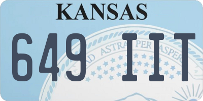 KS license plate 649IIT