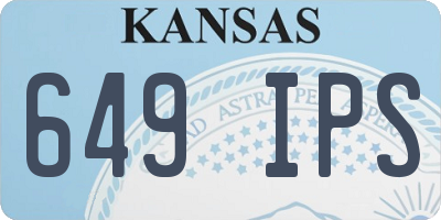 KS license plate 649IPS