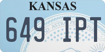 KS license plate 649IPT