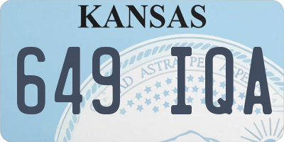 KS license plate 649IQA