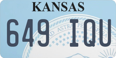 KS license plate 649IQU